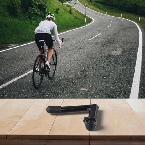 Gooseneck for Bike Stem for 22.2 mm Fork – Aluminum Alloy, -17° Angle, 80 mm Extension & 150 mm Center Pole Length, Compatible with 25.4 mm Handle(Black) — view 2