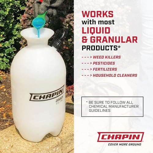 Chapin 20004 Pump Sprayer, 1-Gallon SureSpray Translucent Tank with an Easy Fill Funnel-Top Opening, Adjustable Cone Nozzle & 34" Long Reach Hose, Used for Fertilizer, Pesticides, Weeds & Pests — view 3