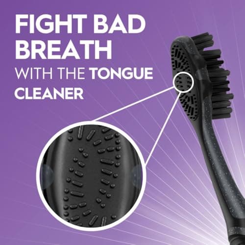 Oral-B 3D White Charcoal Manual Toothbrush, 2-Pack, Medium Bristles, Teeth Whitening Brushes for Adults — view 4