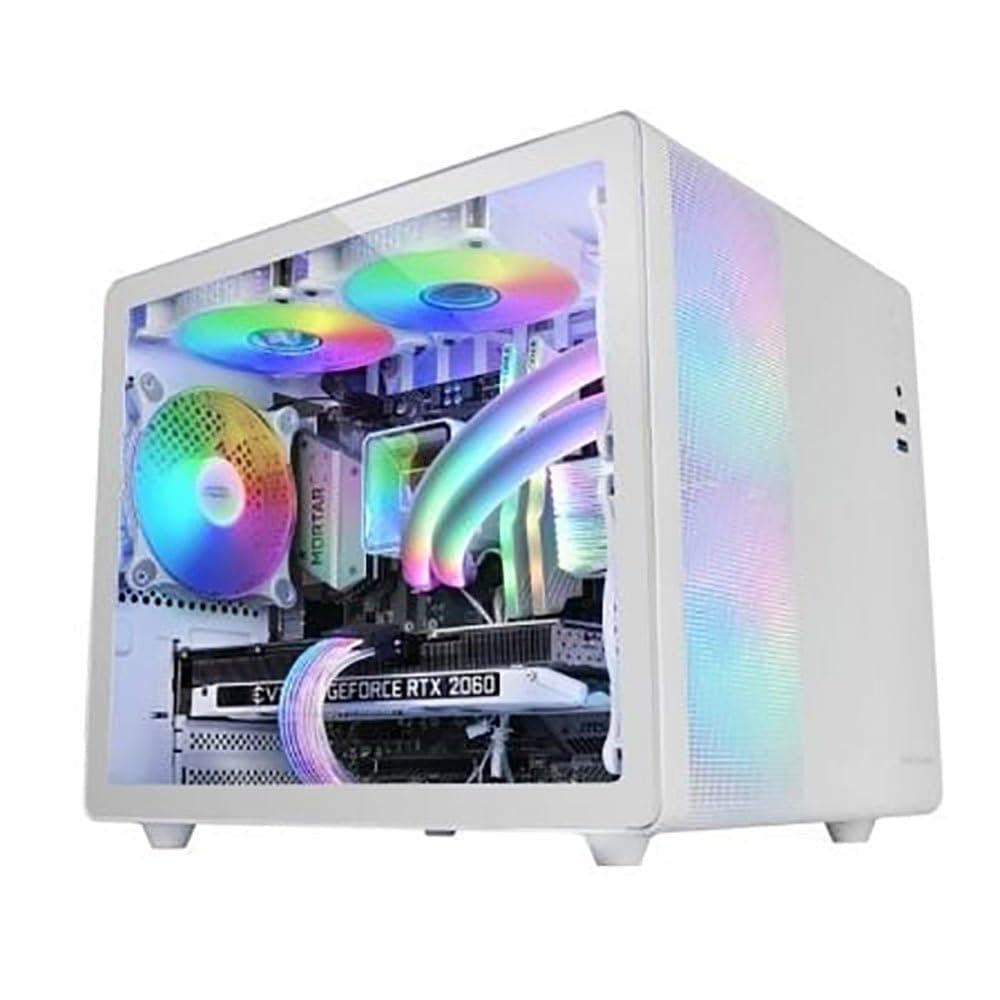 Mars Gaming MC-400, Caja Gaming Compacta Micro-ATX, Ventana Lateral Completa Cristal Templado, 3X Ventiladores FRGB 120mm, Panel Lateral Completo Mesh, Blanco — view 2