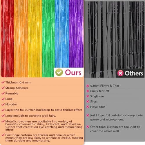 OHOME Back to School Decorations - Rainbow Streamers Backdrop Banner - Last Day of School Decorations for Classroom Decor | Rainbow Party Decorations for Cinco De Mayo Engagement Pride Fiesta Birthday — view 2