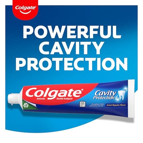 Colgate Cavity Protection Toothpaste with Fluoride, Minty Great Regular Flavor, Anti Cavity Toothpaste, 6 Pack, 6 Oz Tubes — view 2