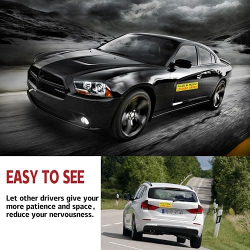 JUSTTOP 3pcs Student Driver Magnet for Car, Please Be Patient Student Driver, New Drivers Sticker Safety Warning, Magnetic Reflective Rookie Driver Bumper Sticker (Black&Red) — view 6