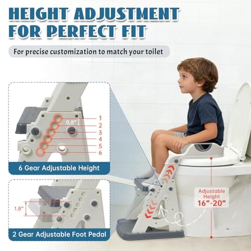 Potty Training Toilet Seat, Stable Potty Training Seat with Step, 2-in-1 Toddler Toilet Seat with Steps for Kids Boys Girls Toddler Potty with Ladder Splash Guard Non-Slip — view 2