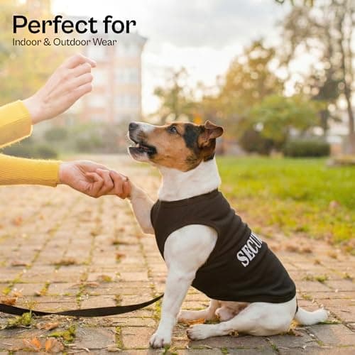 Parisian Pet Dog T-Shirt with Embroidered 'Security' Word - Black Dog Costume - 100% Cotton, Breathable Pet Clothes - Sleeveless Pet Vest - Machine Washable Dog Shirts for Large Dogs - 5XL — view 3