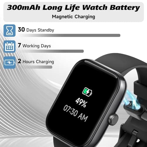 Smart Watch for Men Women with Bluetooth Call, Alexa Built-in, Heart Rate & Sleep Monitor, 1.83" DIY Dial Fitness Watch with 100+ Sport Modes, IP68 Waterproof, Compatible with Android iOS — view 7