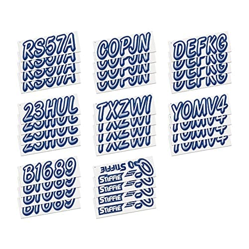 STIFFIE Whipline White/Navy 3" Alpha-Numeric Registration Identification Numbers Stickers Decals for Boats & Personal Watercraft — view 3