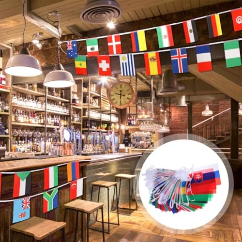 MAGICLULU 100 Countries String Flag Banner 82FT, International World Flags Bunting for Theme Party,Bars,School,Garden,Sports Game Events,Grand Opening,Classroom,Cultural Festival Decor — view 5