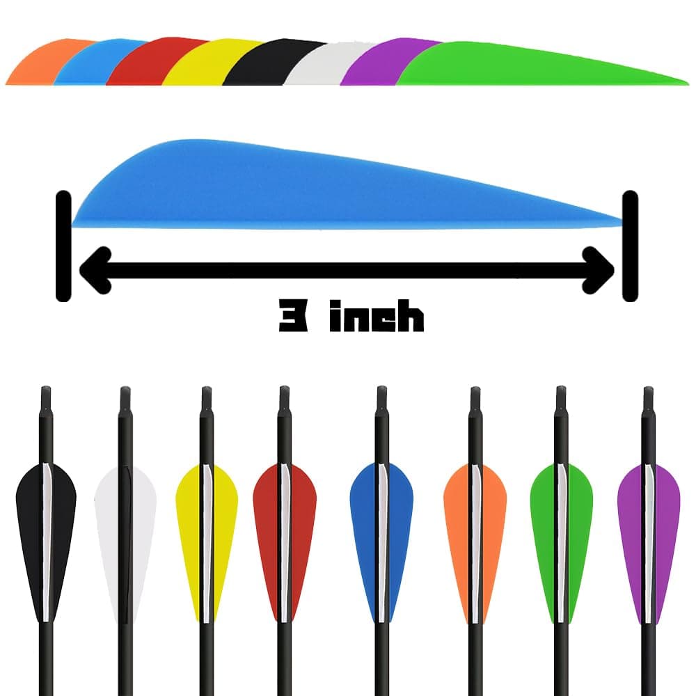 100 pcs Goma Plumas de Flecha 3 Pulgadas El Plastico Flecha Plumas Fletches para la Caza DIY Flechas — view 3