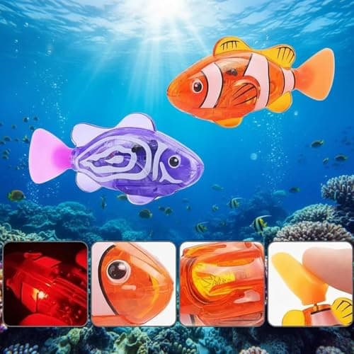 Magic Swimming Fish with Lights, Magic Water-Activated Glowing Swimming Fish for Cats, Bathtub, Pool, Aquarium (8 Pcs) — view 2