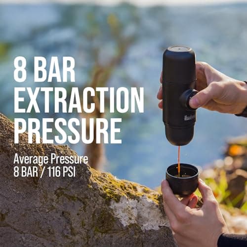 Wacaco Minipresso GR, Portable Espresso Machine, Compatible Ground Coffee, Hand Coffee Maker, Travel Gadgets, Manually Operated, Perfect for Camping, Hiking — view 5