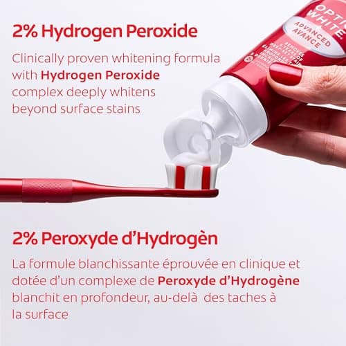 Colgate Optic White Advanced Sparkling White Toothpaste with 2% Hydrogen Peroxide and Fluoride, 3 Pack, Teeth Whitening Toothpaste, Deep-Set Stain Remover, Mint Flavour, 57 mL — view 2