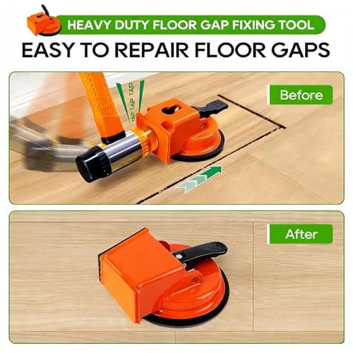 Heavy Duty Floor Gap Fixer Tool - Iron Build with Strong Suction Cup for Laminate, Vinyl, Hardwood | Anti-Scratch Flooring Gap Repair Kit (Hammer not Included) — view 3