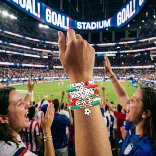 AICase Soccer Bracelets for FIFA World Cup 2026 Gifts, Game Day Mexico Soccer Fan Merch Bracelet Gear Merchandise Jersey Outfits Jewelry Accessories for Women Men Soccer Moms Party Favors Birthday — view 8