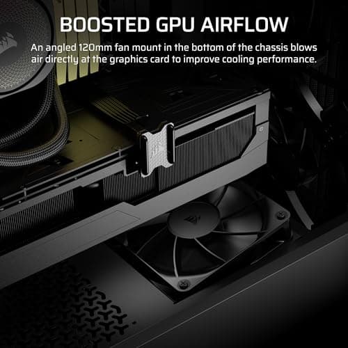 CORSAIR 3200D RS Mid-Tower PC Case – 3X RS120 PWM Fans Included, GPU Anti-sag Stabilization Arm, ASUS BTF, MSI Project Zero, Gigabyte Project Stealth – Black — view 3