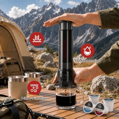 Camping French Press - Portable Coffee Maker for K Cup Pods and Grounds — view 3