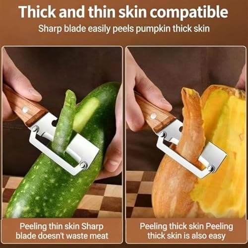3PCS Zero Snag Wooden Peeler, Zero Snag Wooden Kitchen Tool, Peeler with Bottle Opener, 2-in-1 Multi-Functional Vegetable Peeler for Kitchen, for Fruit Veggie, Includes Bottle Opener — view 3