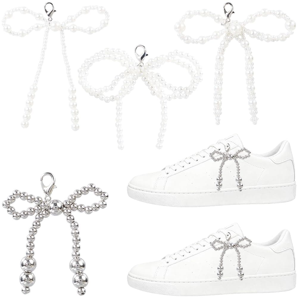 CRASPIRE 4 Pcs 2 Colors Rhinestone Flower Shape Crystal Shoe Clip Shoe Charms Buckles Gold Silver Detachable Jewelry Decoration for Women — view 6