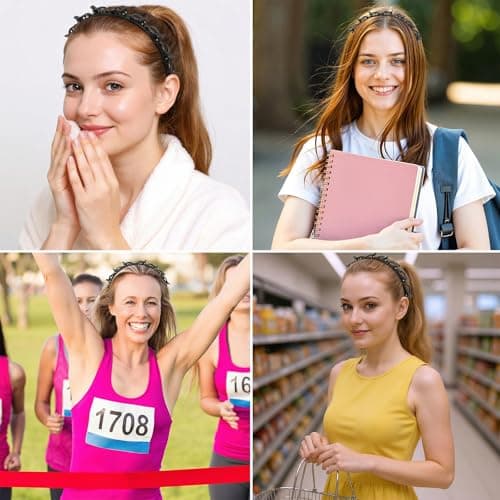 Hpmjz 4 Pcs Headband with Clips Bangs Hairstyle Hairpin Headband Professional Weave Bangs Hairstyle Halloween Hairpin Clip Headbands Fashion Bang Clip Toothed Headbands Braid Tool for Women Christmas — view 5