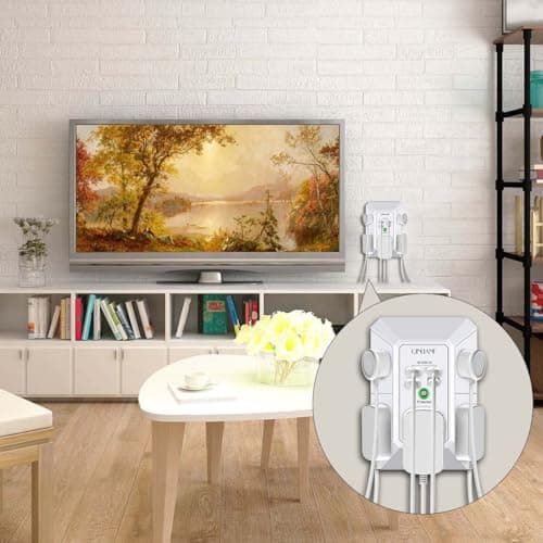 Wall Charger, Surge Protector, QINLIANF 5 Outlet Extender with 4 USB Charging Ports, 3-Sided 1680J Power Strip Multi Plug Adapter Spaced for Home Travel Office — view 3