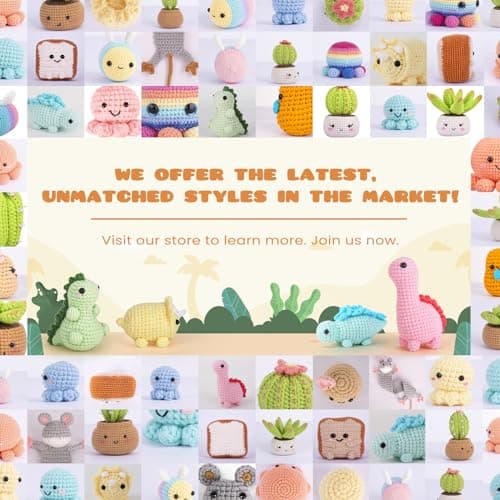 Crochetta Crochet Kit for Beginners, Crochet Starter Kits for Adults, Amigurumi Craft Knitting Crocheting Kits with Step-by-Step Video Tutorials, 6 Pc Hanging Potted Plants Family(40%+ Yarn — view 5