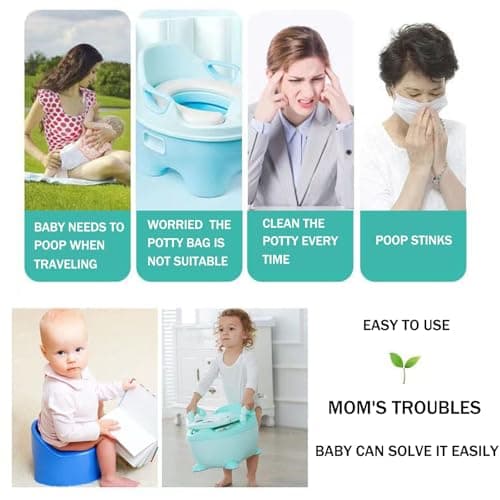 OULIGET Potty Chair Liners with Elastic, Portable Potty Training Bags, Potty Refill Liners Disposable for Toddlers Kids and Baby,Toilet Seat Cover,17x8Inches,Clear — view 5