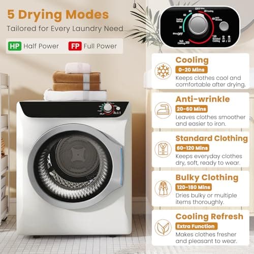 Auertech Portable Washer and Dryer Combo Set, 28 lbs Fully Automatic Washing Machine with Stainless Steel Inner Tub, 2.6 Cu.Ft Portable Dryers, Compact Washer and Dryer for Apartment, RV, Dorm — view 2