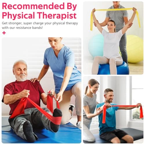RENRANRING Resistance Bands for Working Out, Exercise Bands for Physical Therapy, Stretch, Recovery, Pilates, Rehab, Strength Training and Yoga Starter Set — view 3