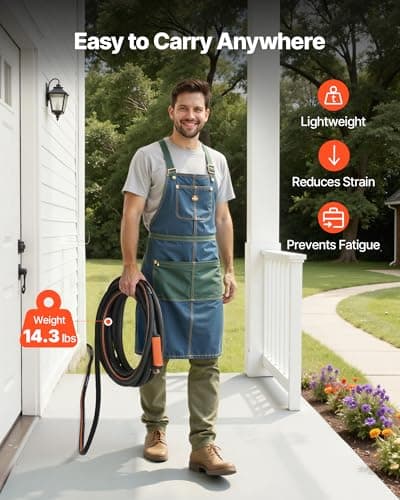 VEVOR Garden Hose, 100 ft 5/8" Heavy Duty 4-Layer Rubber Water Hose, 150PSI Working & 600PSI Burst, Flexible & Non-Kink Outdoor Waterhose with 3/4" Fitting, Lightweight Hoses for Gardening Cleaning — view 4