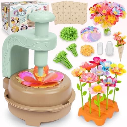 Fabric Flower Bouquets Toys, DIY Craft Kits Toys for Kids - Flowers Market Toy, Build Your Flower Bouquet, Arts & Crafts for 4+ Year Toddler Girl, Educational Activity Preschool B-Day Gifts