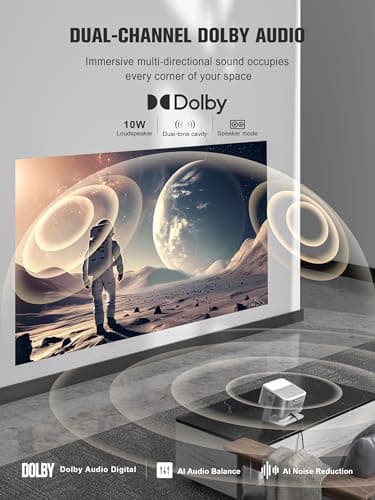 【Official Licensed Google TV】4K Smart Projector with WiFi and Bluetooth, VOPLLS Outdoor Projectors with Dolby/Auto Focus, Portable Movie Phone Wireless Gaming Wifi Proyector for Bedroom/Home/Celling — view 4