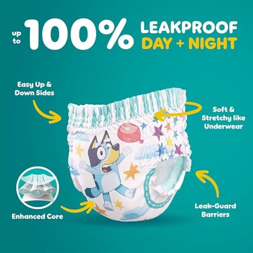 Pampers Training Pants - Easy Ups Boys & Girls Bluey - Size 3T-4T, 124 Count, Children's Potty Underwear (Packaging May Vary) — view 2