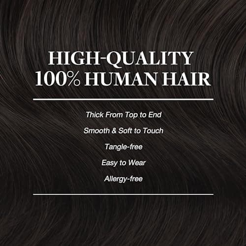GOO GOO Clip in Hair Extensions Human Hair, 22inch 120g 7Pcs, #2 Dark Brown, Hair extensions for women, Human Hair Extensions Clip in — view 3