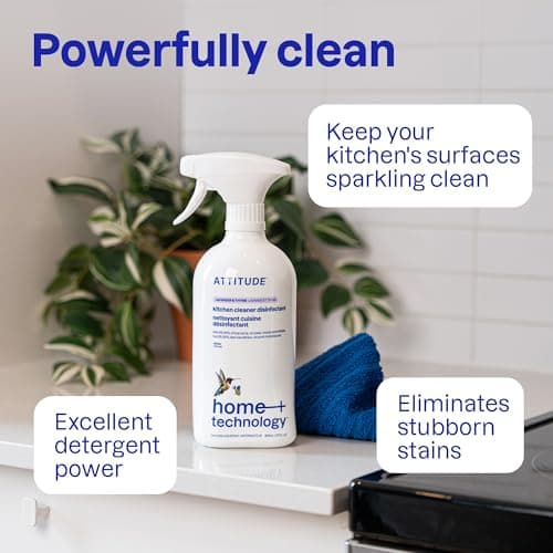 ATTITUDE Kitchen Disinfectant Cleaner, Kills 99.99% of Germs & Viruses, Plant-Based & Vegan, Made in Canada, Lavender & Thyme Scent, 800 mL — view 2
