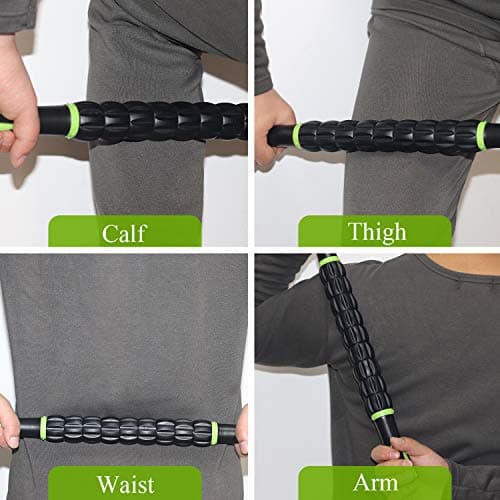 Muscle Roller, Massage Roller Stick for Athletes, Help Reducing Muscle Soreness Cramping Tightness Leg Arms Back Calves Muscle Massager(Black Green) — view 4