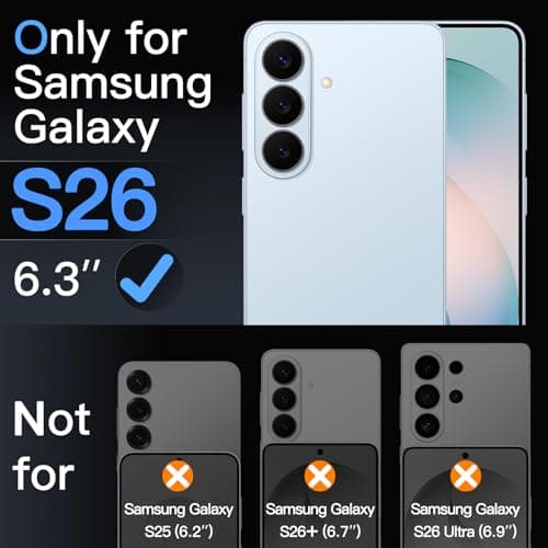 JETech Screen Protector for Samsung Galaxy S26, 9H Tempered Glass Film with Easy Installation Tool, Fingerprint ID Compatible, HD Clear, 3-Pack — view 2