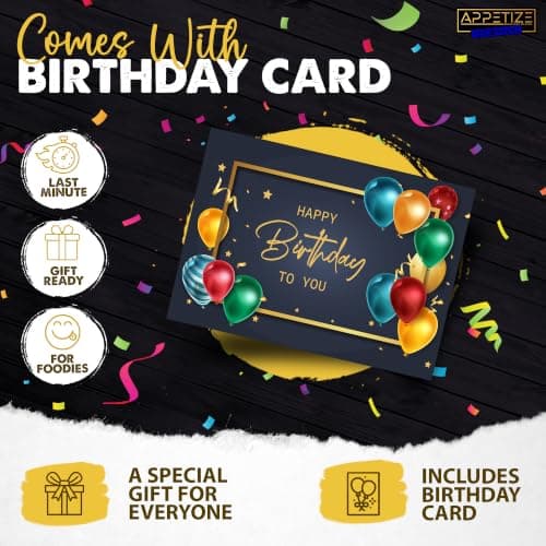 Birthday Gifts for Men & Birthday Card for Him - Beef Jerky Box - Carnivore Meat Snacks Birthday Gift Basket for Men - Great Birthday Gifts for Boyfriend , Best Gifts for Dads Birthday Gifts - Snack Box Birthday Gift for Husband - Overall Cool Birthday Gifts for Men, Dad Gifts and Gifts for Him ((12pcs) + Birthday Card) — view 3