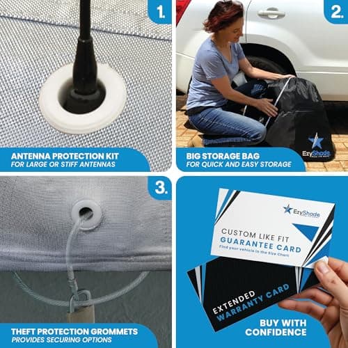 EzyShade 10-Layer Car Cover Waterproof All Weather - See Vehicle Size-Chart - Car Covers for Automobiles & Car Snow Cover - Full Exterior Covers - Winter Rain Sun SUV Sedan. Size A4 (See SizeChart) — view 2