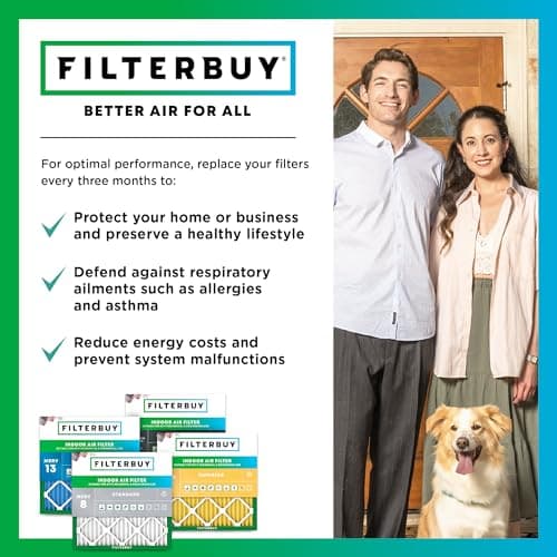 Filterbuy 20x25x4 Air Filter MERV 8 Essential Dust & Allergy Defense (2-Pack), Electrostatic Pleated HVAC AC Furnace Filters Replacement, Made in USA (Actual Size: 19.50 x 24.50 x 3.63) — view 6
