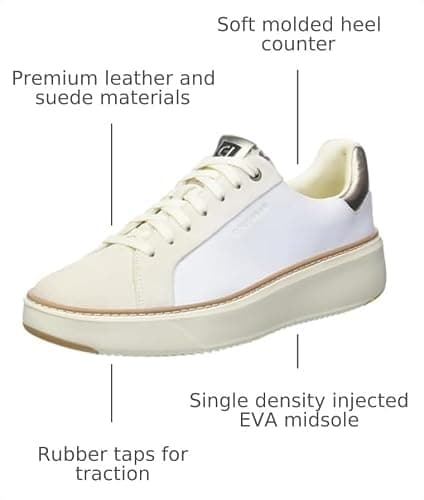 Cole Haan Grandprø Topspin Sneakers for Women - Lightweight Leather Upper - EVA Midsole - Rubber Toe White/Leo Print 7.5 B - Medium — view 2