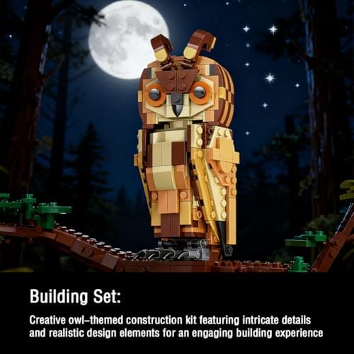 TRYMELL Animal Toy Building Set - Owl Bird Model Kit for Adults & Kids 9+ - Creative Animal Figures Collection - Valentine's Day & Birthday Gifts for Boys, Girls, Couples & Animal Lovers