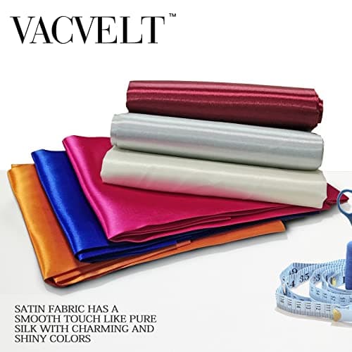 VACVELT Chocolate Brown Satin Fabric by The Yard 60 Inch Wide (1 Yard)