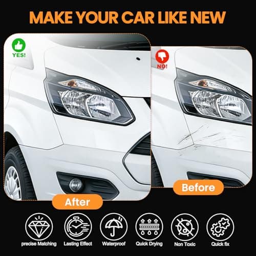 TOVIIEA Bright White(PW7/GW7) Touch Up Paint Compatible with JEEP,2-In-1 Car Paint Scratch Repair Pen,Car Paint Scratch Repair Kit for Scratches,Chips & Nicks,2-PCS SET — view 2