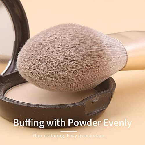 ENZO KEN Natural Hair Makeup Brush Set Professional, Fox Hair Makeup Brushes Set with Case, Glitter Make up Brushes Set Professional, Natural Makeup Brushes, Natural Bristle Makeup Brush - ORRA, White — view 3