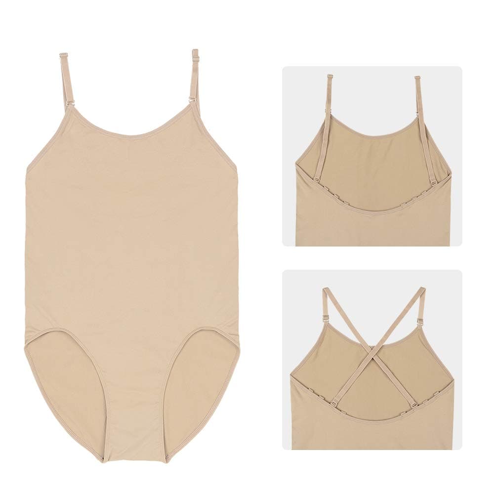 Soudittur Maillot de Danza Clásico Tirantes para Niña Ballet Body Leotardo Ropa Interior de Baile Sin Costuras con Correas Ajustables — view 3
