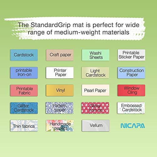 Nicapa Standard Grip Cutting Mat for Cricut Explore One/Air/Air 2/Maker (Standardgrip,12x12 inch,3pack) Adhesive&Sticky Non-Slip Flexible Vinyl Green Cut Mats Replacement Craft Accessories Set — view 2