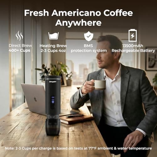 BougeRV Portable Coffee Maker Compatible with K Cup Pods & Ground Coffee — view 2