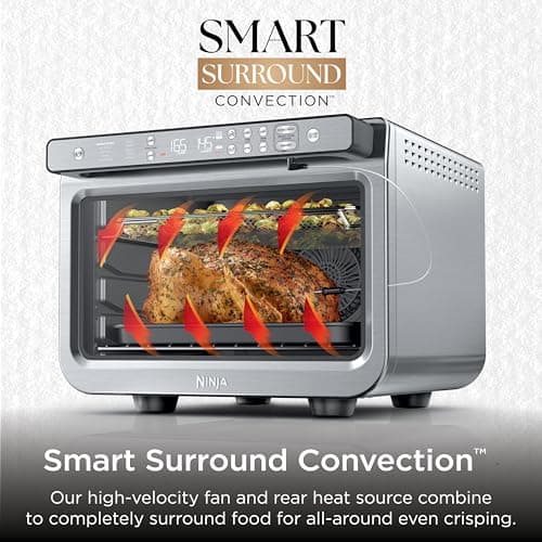Ninja Prestige Smart XL with Pro Cook System 10 in 1 Digital Countertop Convection Toaster Oven, Air Fry, Air Roast, Broil and Bake, Thermometer, 1800 Watts, Stainless Steel, DT551 — view 4