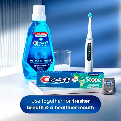 Crest + Scope Whitening Toothpaste - Pack of 3, 5.4 Oz Tubes - Anticavity Fluoride Toothpaste, Fresh Breath, Kills Germs - Tartar Protection, Enamel Protection - Minty Fresh Flavor — view 3