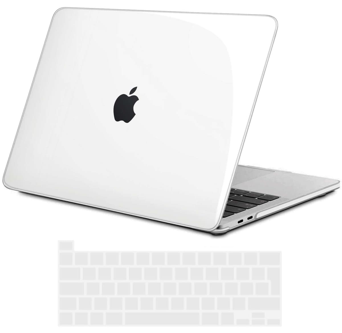 TECOOL Case compatible with MacBook Air M1 & MacBook Air 13 inch Retina 2020 2019 2018 (A2337 A2179 A1932), Plastic Snap On Hard Shell Cover & UK EU Keyboard Protector, Crystal Clear (Glossy) — view 25